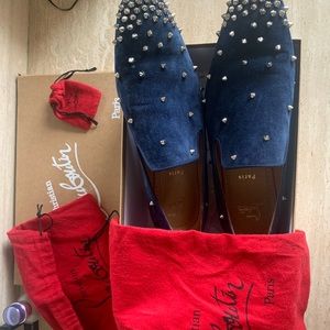 Christian Louboutin degra flat veau stud loafers
